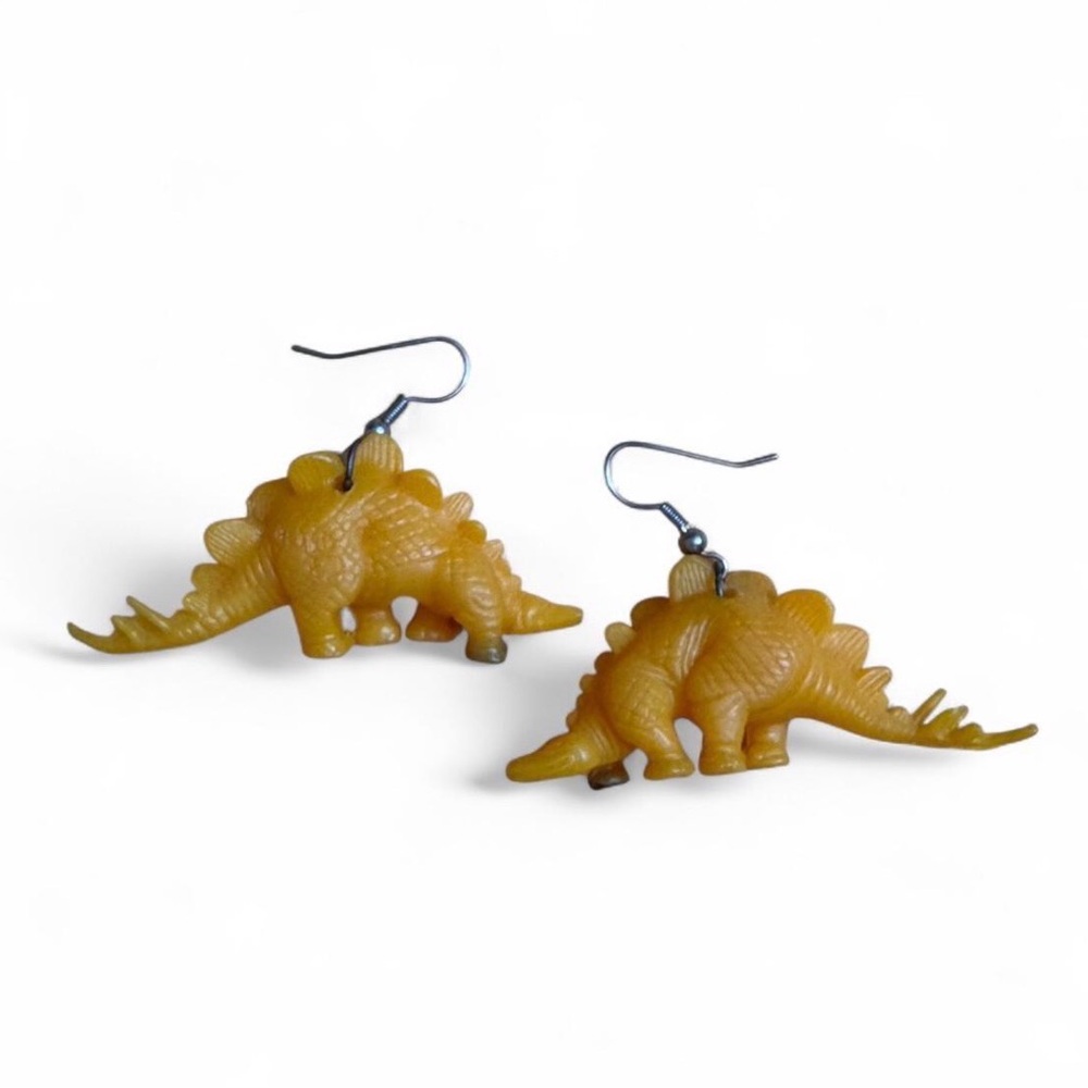 Yellow Dinosaur Earrings